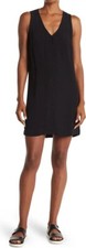 NWT Madewell Black Sleeveless Button Front Mini Dress Size S V-neck Casual