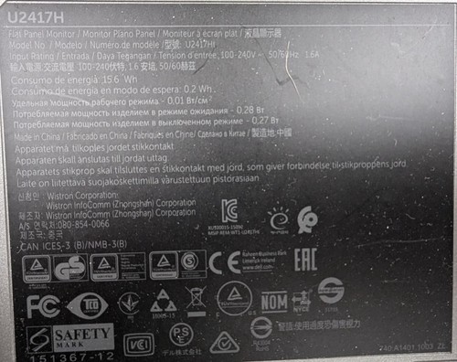 dell u2417h monitor (x2) with dual mount - Picture 2 of 3