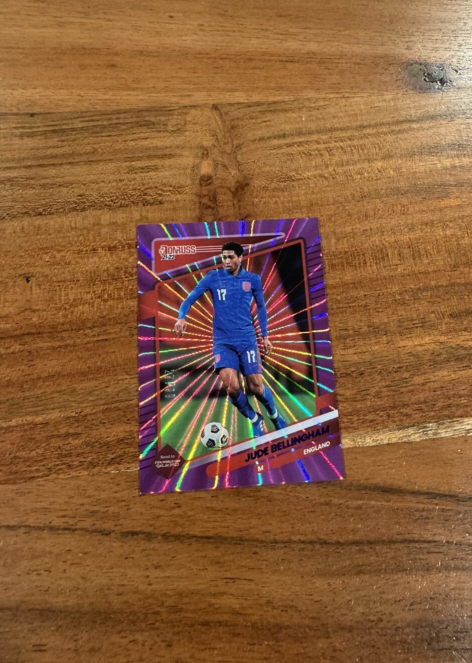 Jude Bellingham 2021-22 Panini Donruss World Cup Purple Laser /99 NRMT+ England