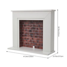Electric Fireplace Suite/Insert Log Fire Flames Fire Heater/MDF Mantel Surround