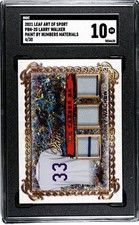 2021 Leaf Art Of Sport Larry Walker SGC 10 Gem Mint Game Used Jersey Relic /30