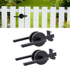 Double Sided Self-Locking Gate Latch-Heavy Duty Adjustable Stainless Steel Black