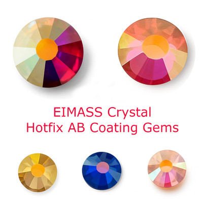 Aurora Borealis Effekt EIMASS  Hot Fix Strasssteine, flache Rückseite Edelsteine Glas Kristall