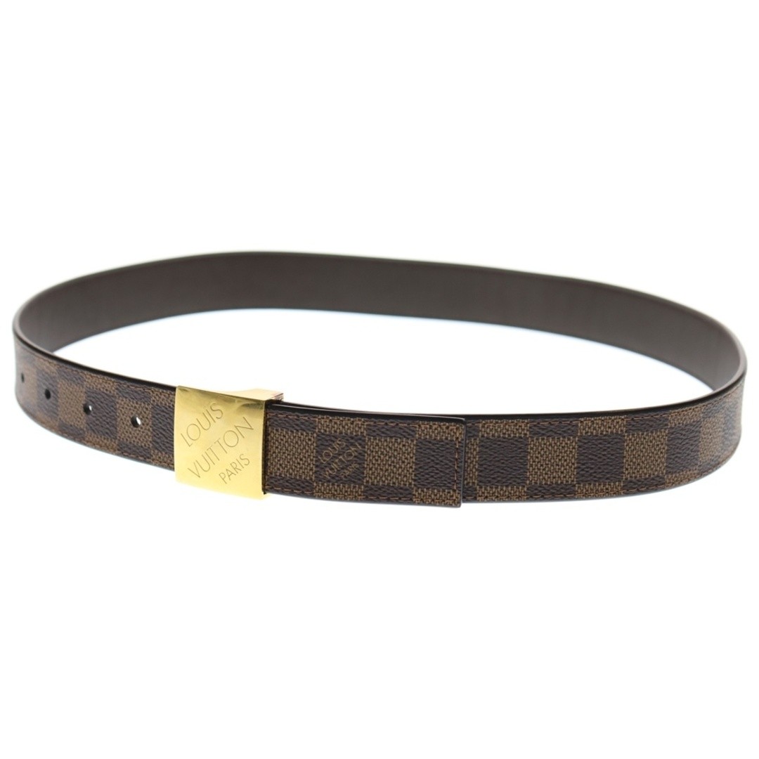 LOUIS VUITTON Damier Ebene Saint Tulle Carrey Belt Brown M6944v Gold Used a19aa2