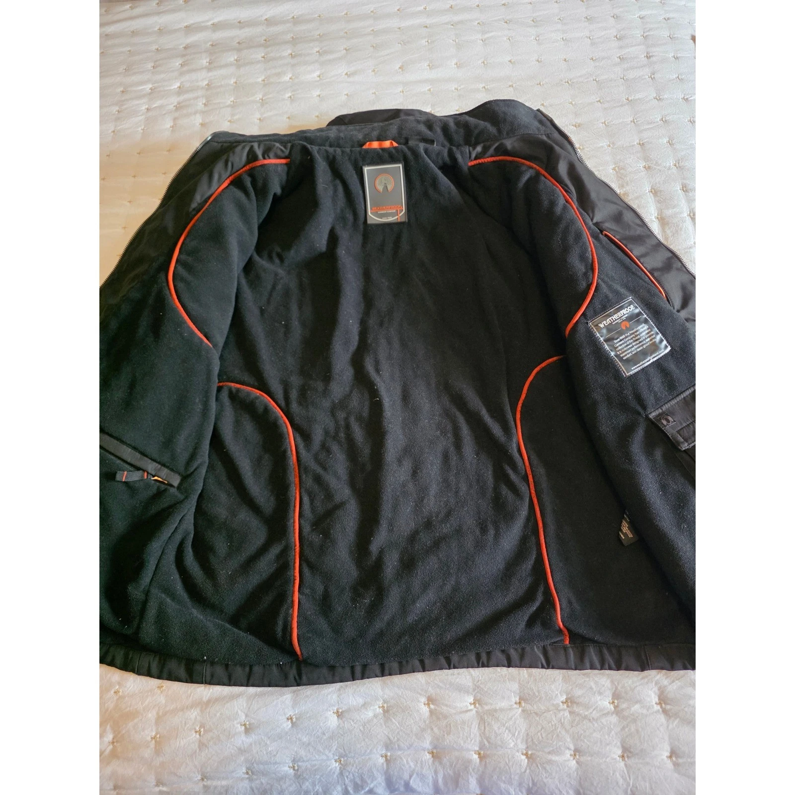 Weatherproof Garment Company Mens Black Fleece Lined Hooded Jacket Outdoor Coat image 4