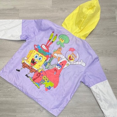 Nickelodeon Spongebob Squarepants Colorblock Anorak Windbreaker Jacket XL
