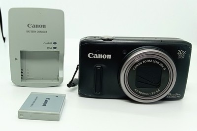 [EXC+++++/Charger] Canon PowerShot SX260 HS 12.1MP Camera 20x Zoom GPS Black