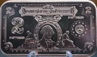 1 oz .999 Fine Copper Bar - George Washington $2 Silver Certificate
