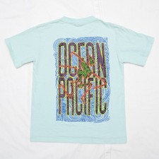 Vintage 90s 1991 OP Ocean Pacific Youth Big Size Retro T Shirt Pocket Print "big