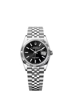 Rolex Datejust 36 NEW 2026 Black Index Dial Stainless Steel Fluted Bezel Jubilee