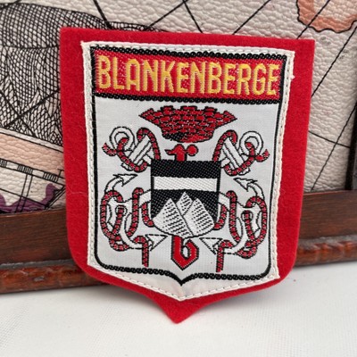Vintage Patch Blankenberge Wappen Belgien Belgian Souvenir Badge