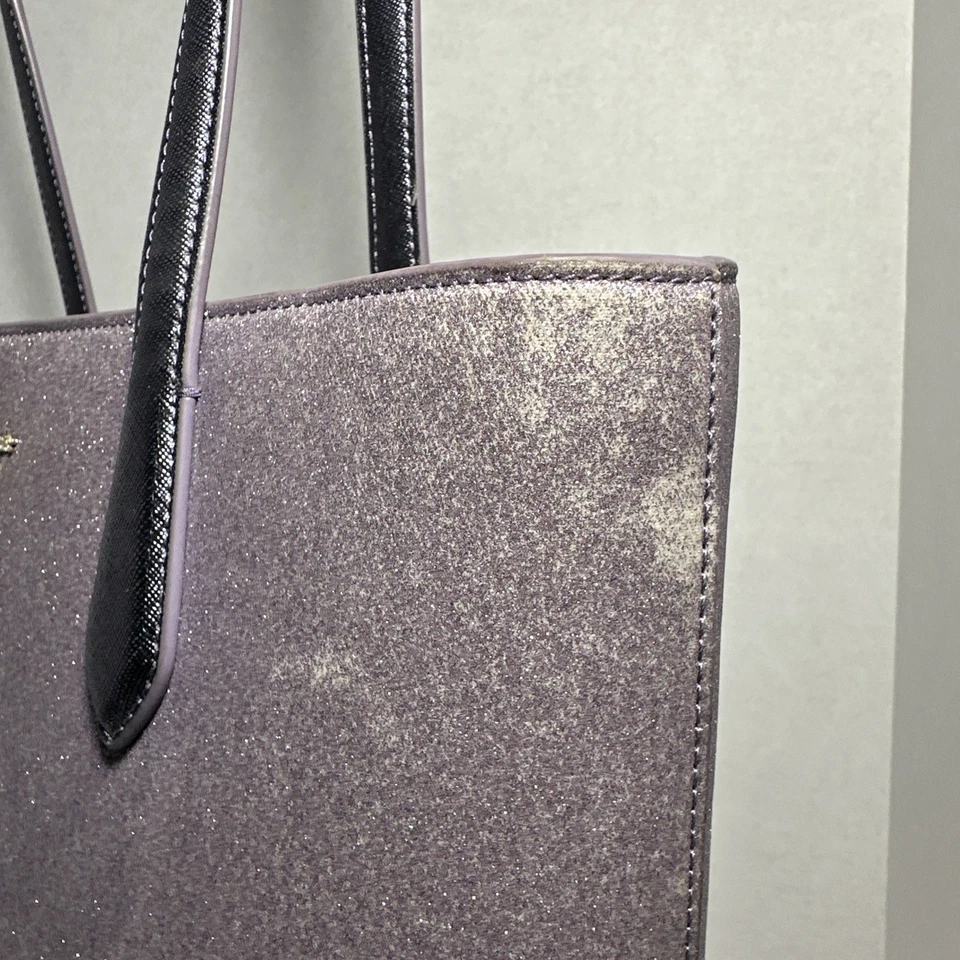 Bolso de hombro para mujer Kate Spade New York oropel tela brillante lila escarcha Foto 3 de 4