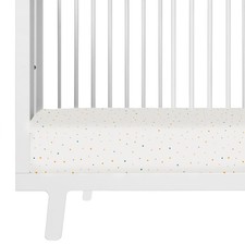GOTS Certified Organic Cotton Fitted Crib Soft Breathable 28"x52", Dotty 