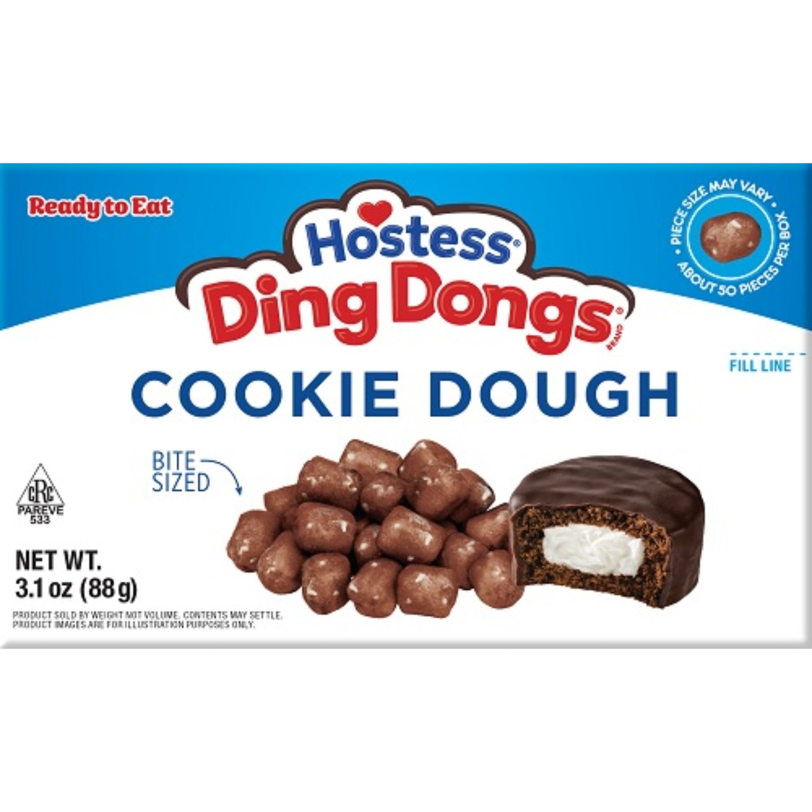 6x Hostess Ding Dongs Cookie Dough Bite Sized Candy Theater box 31oz 4890₽