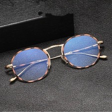 Vintage Full Rim Titanium Round Eyeglasses Ultra Light Frame Unisex 51-22-148