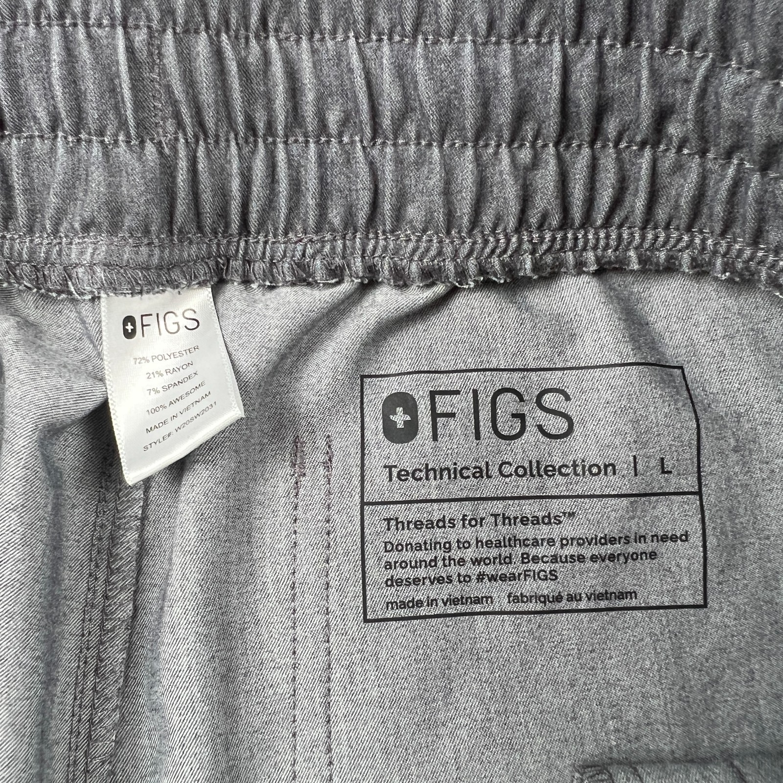 Figs Technical Collection Scrub Set Large Gray Pa… - image 13