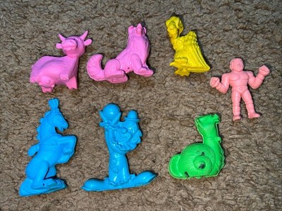 Vintage Diener Rubber Lot Of 6 Clown Horse Cow Dog Snail Bird & x1 MUSCLE MEN