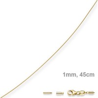 1Mm Halsreif Omegareif Omegakette 585 Gold Gelbgold Goldkette 45Cm Abschraubbar