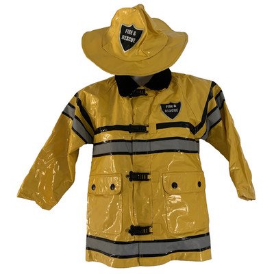 Feuerwehr Uniform Kinder Verkleidung Jacke & Mütze Feuerwehr Kostüm