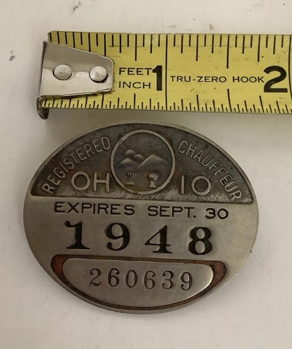 Collection of 3 Regis Chauffeur Badges Pins Ohio 1947-1948 Vintage - Picture 6 of 11
