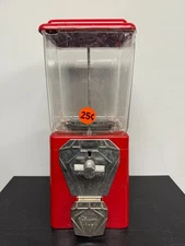 Red Gumball Machine Vend 1" 25 cent Vend Vending NO Key
