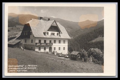 Ansichtskarte Alpengasthof Schneeweiß / St. Oswald - Kärnten Österreich