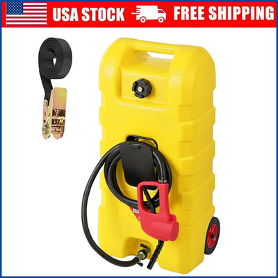 #ad 15 Gallon Fuel Caddy Portable Gas Fuel TankGas Can with Manual Transfer Nozzle $106.27