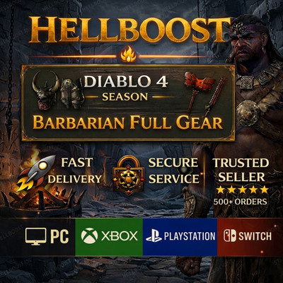 Diablo 4  Season 14 Lord of Hatred BARBAR FULL GEAR + SET  PS5 / Xbox / PC