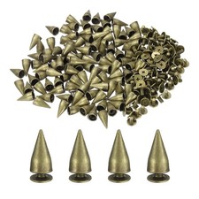 200 Sets Spikes and Studs, 7 x 13mm Cone Punk Spikes Rivet, Bronze