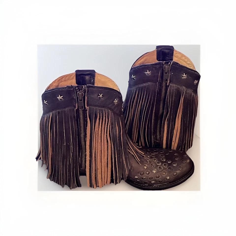 STETSON - LILA - Talla 8 - Botines largos con flecos, hechos a mano Foto 2 de 4