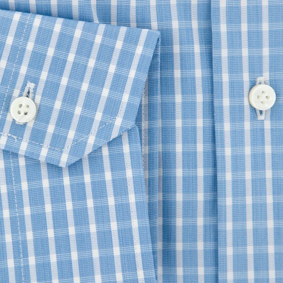 Barba Napoli Blue Plaid Shirt - Slim - 15/38 - (D2U10TSP1321) - Image 3 of 4