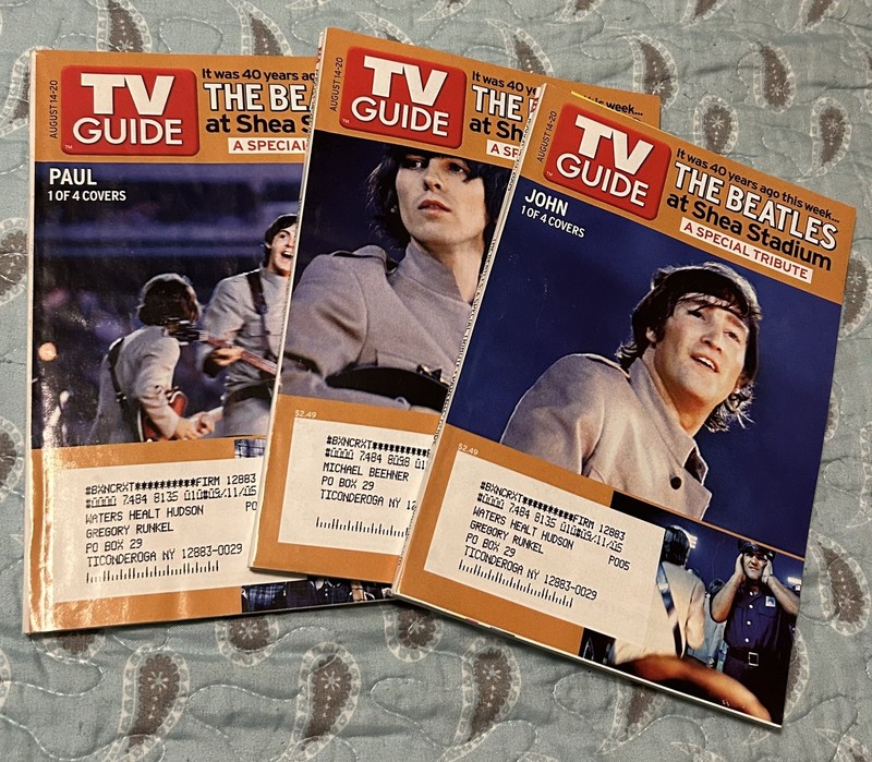 Vintage TV Guide 2005 The Beatles At Shea Stadium Set of 4 George Paul John 
