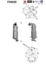 Partikelfilter / Rußfilter, Abgasanlage AS FD5028 für OE 18190RL0G00