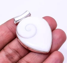 Natural Shiva Eye Shell-Turkey 925 Sterling Silver Jewelry Pendant 1.76" P15