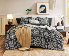 King Size Comforter Set- 7 Pieces Boho Bed in a Bag, Western Bedding Set for All