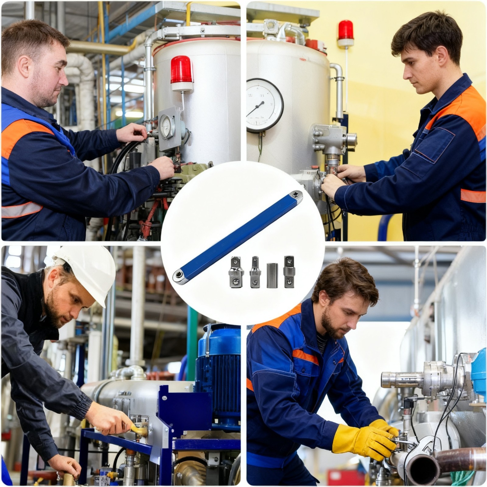 Offset Extension Wrench Set Ratchet Spanner Wrench with 4 Extender Adapter