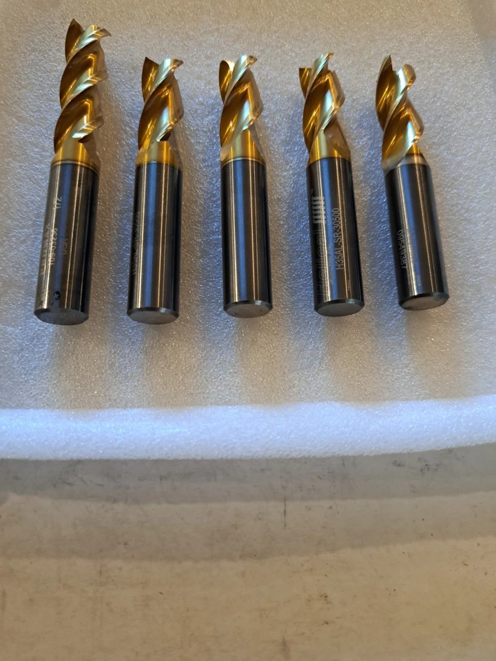 硬质合金 1/2 直径 3 长笛端铣 10 件 CnC 磨削和涂层 2.8 磅乐透 — 第 2/4 张图片