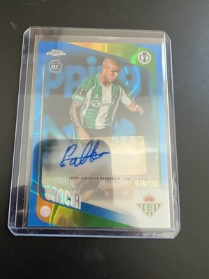 Topps Chrome UCC 25-26 Pablo Garcia Betis Sevilla Blue Lava RF Autograph RC /150