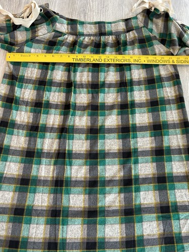 Hayden LA XL Green Black Beige Plaid Flannel Lace Up 3/4 Sleeves Mini Dress NWT. - Picture 6 of 9
