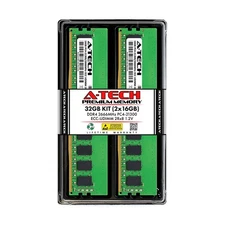 A-Tech 32GB (2x16GB) 2Rx4 PC4-21300R DDR4 2666 MHz ECC RDIMM Registered DIMM 28
