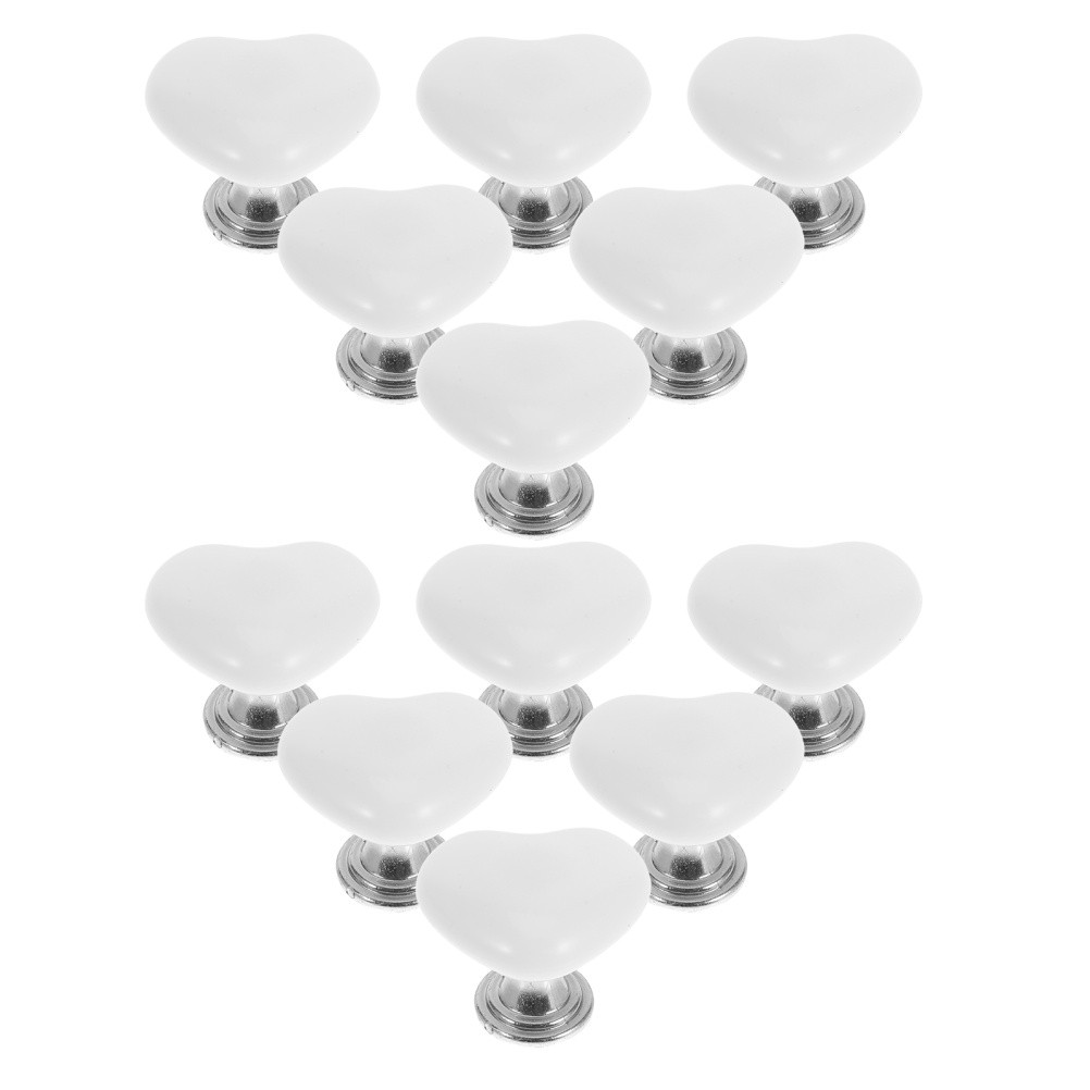  12 Pcs Heart Toilet Button Pusher Shaped Tank Buttons Love Heart-shaped