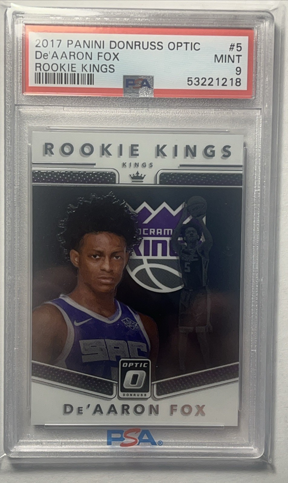 2017-18 Panini Donruss Optic Rookie Kings De’Aaron Fox #5 PSA 9