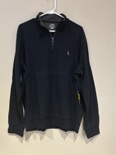 Polo Ralph Lauren Quarter Zip Pullover Sweater Navy Men  s Large- NWT