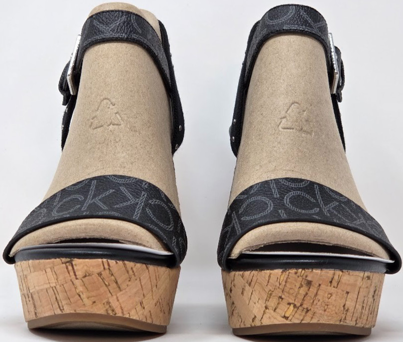 Calvin Klein Karmona Women Wedge Sandals Black Synthetic and Textile Buckle 7.5M thumbnail 3