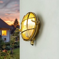 Wandlampe Messing Riffelglas IP64 Wetterfest Maritime AußEnleuchte Haus Hof