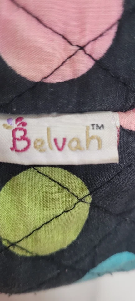 Belvah Acolchado Bolso de Hombro Cartera Bolso Algodón Negro Rosa Azul Lunares Verdes Foto 4 de 4