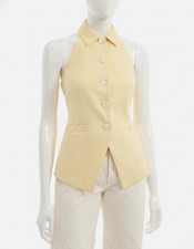 Veronica Beard Women's Yellow Orlinda Button Vest - Size 4