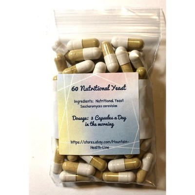 Nutritional Yeast Capsules   60 Count   500 mg   B Vitamin Source - vn