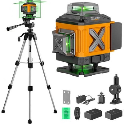 Laser Level 4 X 360°Self Leveling with Tripod, 16 Line Lazer Level, 4D Vertic...