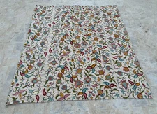 Vintage Stunning Kashmiri Crewel Wool Embroidered Bedspread Bedcover WallHanging